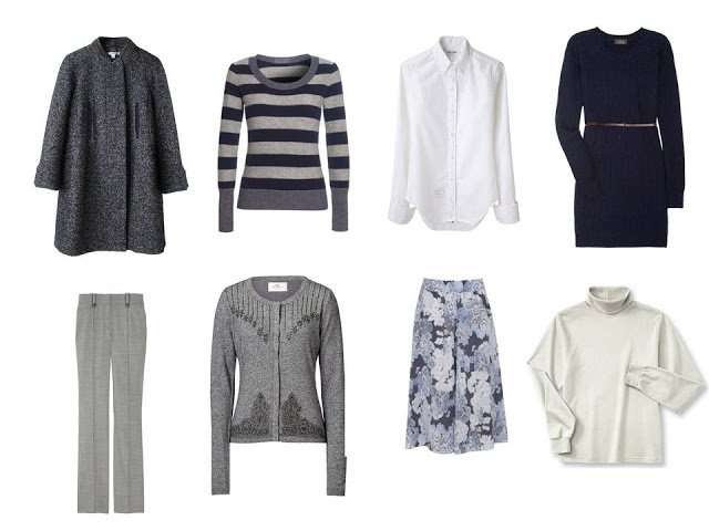 Cool Weather Capsule Wardrobe in soft grey, navy and pastels - The ...