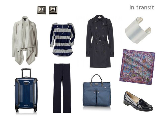 A Travel Capsule Wardrobe - Packing for uncertain weather in navy, grey ...