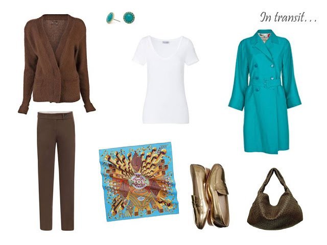 A Travel Capsule Wardrobe - Packing in brown and turquoise - The ...