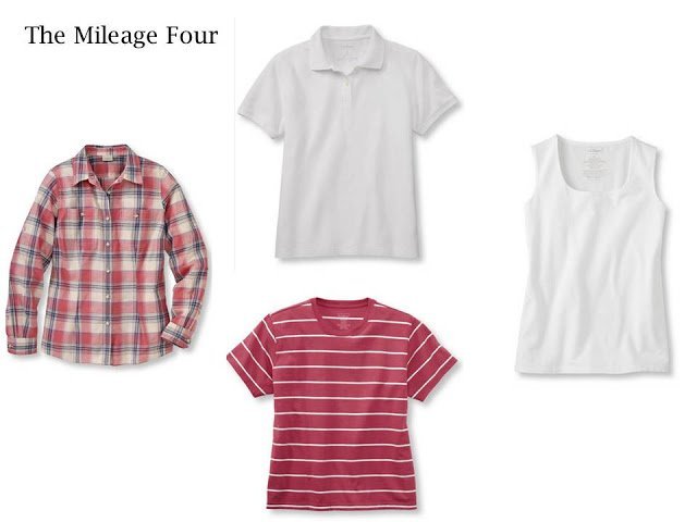 4 summer tops, in red and white