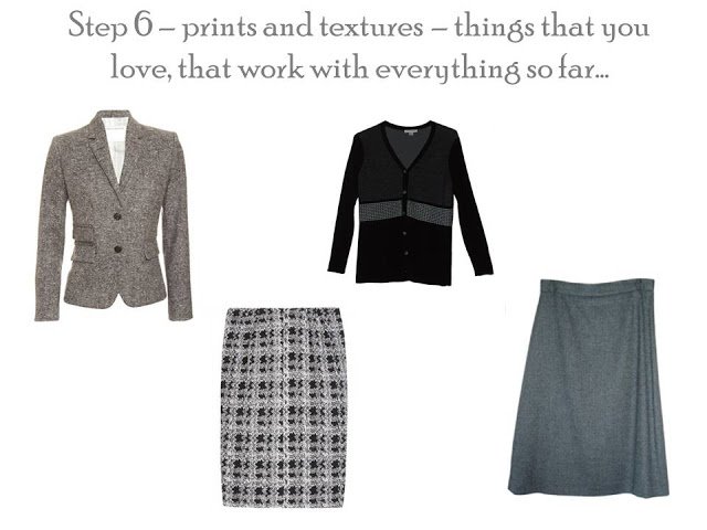 Step 6 of Project 333: Four printed or patterned pieces of clothing