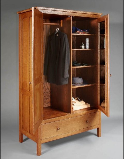 A beautiful armoire, in a simple Arts and Crafts style