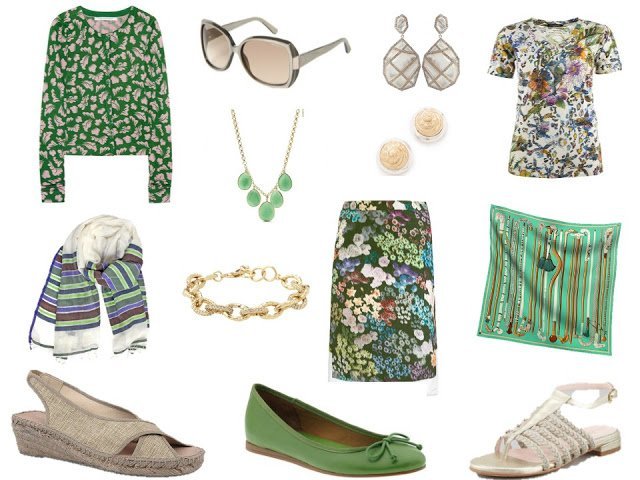 A khaki & green summer wardrobe, with accessories - The Vivienne Files