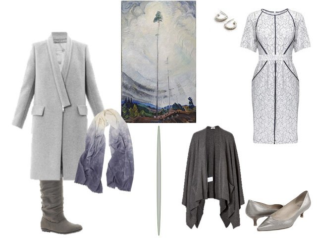 grey coat and grey dress inspired by Scorned as timber, Beloved of the Sky