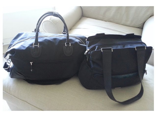 Tumi Riggs carry-on bag and Tumi diaper bag