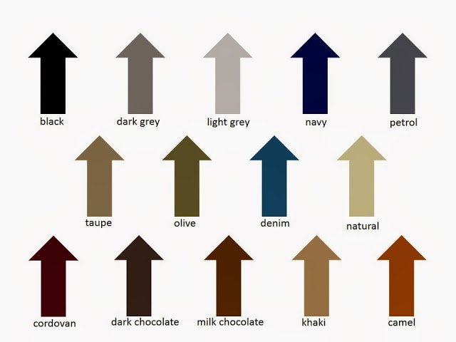 images and names of 14 colors that can function as neutral in a wardrobe