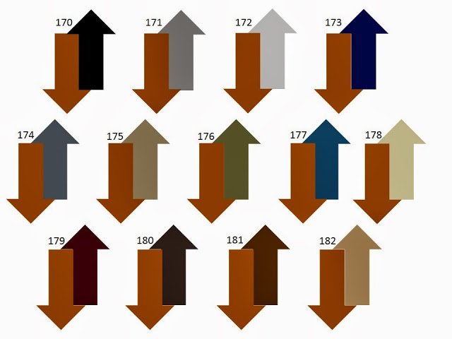 13 combinations of a secondary neutral color with rust