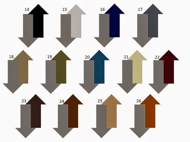 13 combinations of a secondary neutral with dark grey