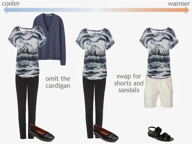 3 ways to wear a tie dye tee shirt, from cold to warm weather.