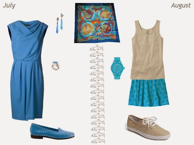 Hermes Grands Fonds silk scarf inspires outfits for July and August