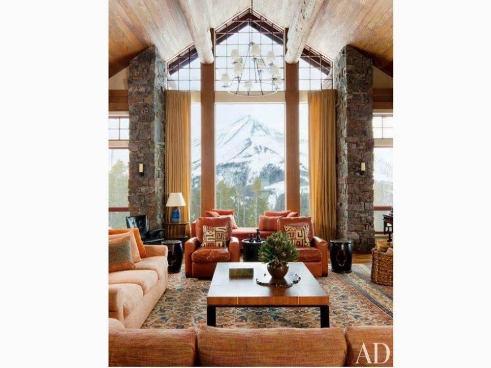 Earth-toned interior from Architectural Digest, with a lot of wood details.