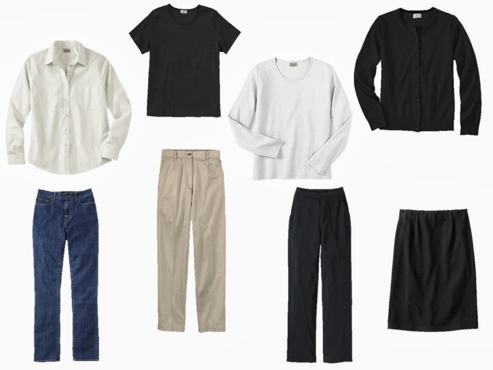 eight-piece neutral wardrobe from L.L.Bean