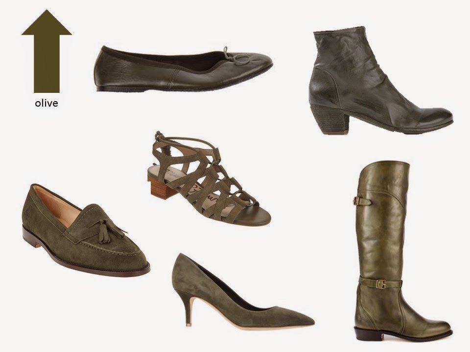 six classic olive green shoe styles