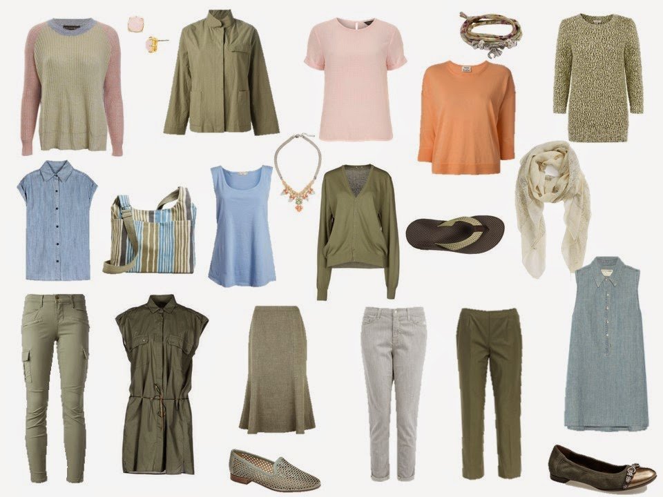 travel or capsule wardrobe based on Elizabeth Blackadder's Dark Pond scarf