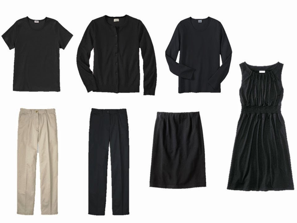 a core seven-piece neutral wardrobe