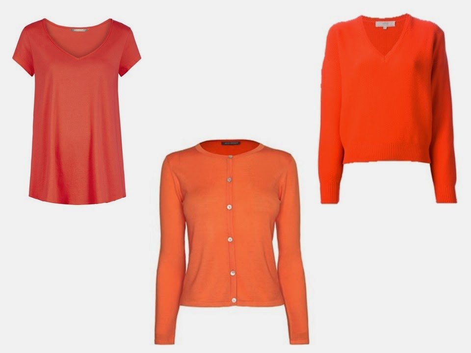 three orange tops to wear with an Hermes scarf