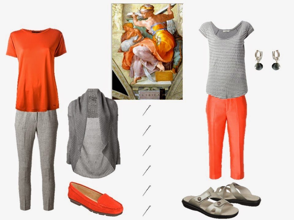 orange and grey outfits