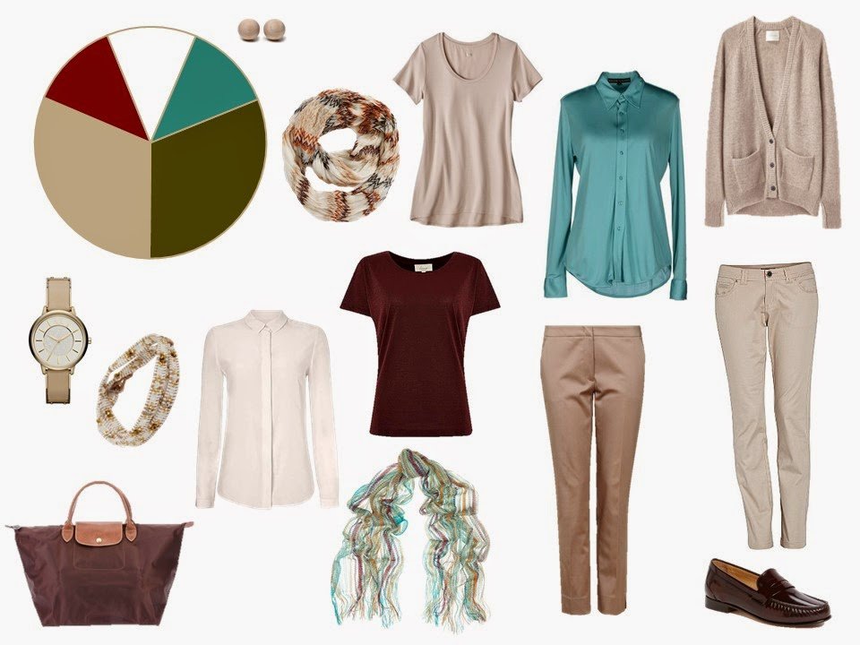 How to build a capsule wardrobe from scratch - step 6 - adding accent color tops and scarf