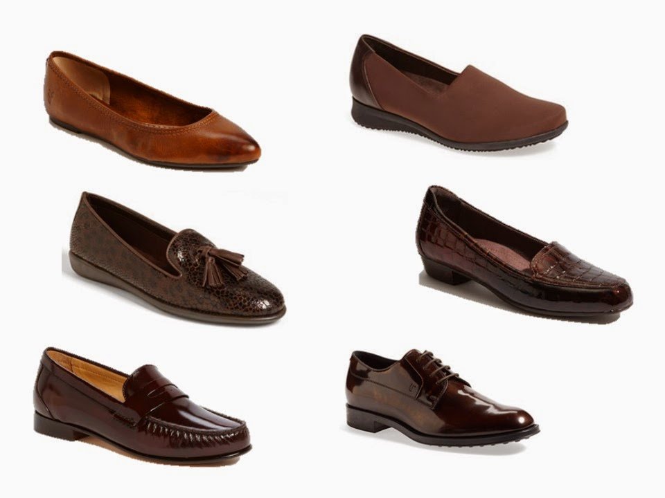 simple brown women's shoes that can be worn with dress trousers