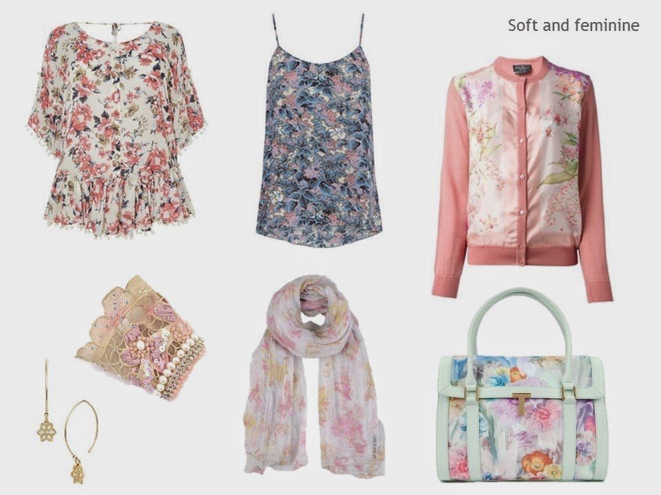 soft and feminine floral prints in garments and accessories