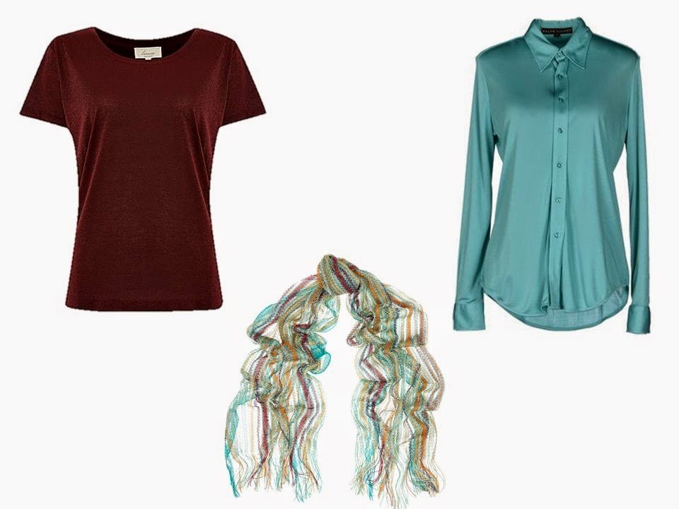 How to build a capsule wardrobe from scratch - step 6 - adding accent color tops and scarf