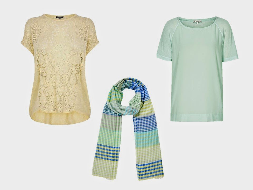 How to build a capsule wardrobe from scratch - step 6 - adding accent color tops and scarf