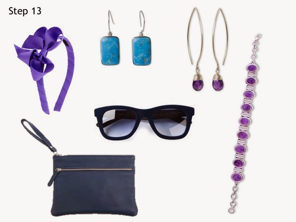 How to build a summer capsule wardrobe from scratch in a navy, white, and purple color palette