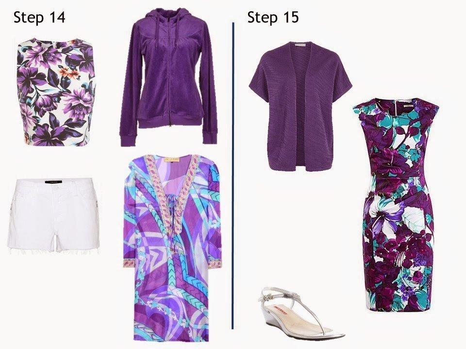 How to build a summer capsule wardrobe from scratch in a navy, white, and purple color palette