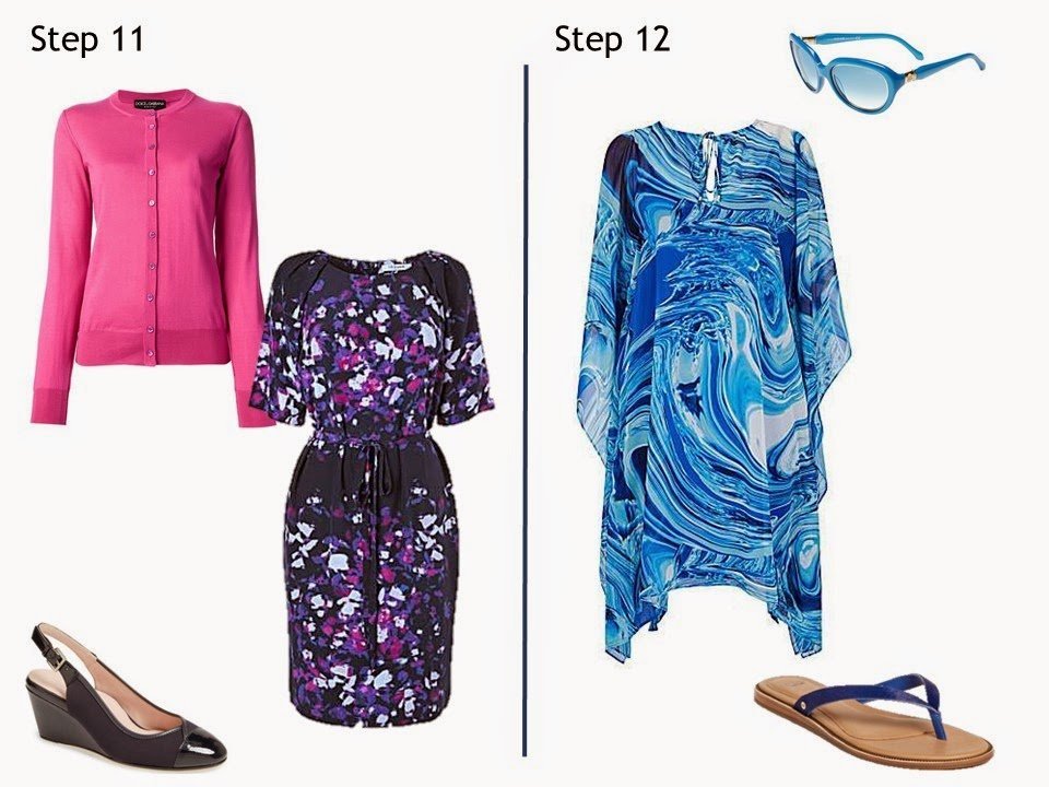 How to build a summer capsule wardrobe from scratch in a navy, white, and purple color palette