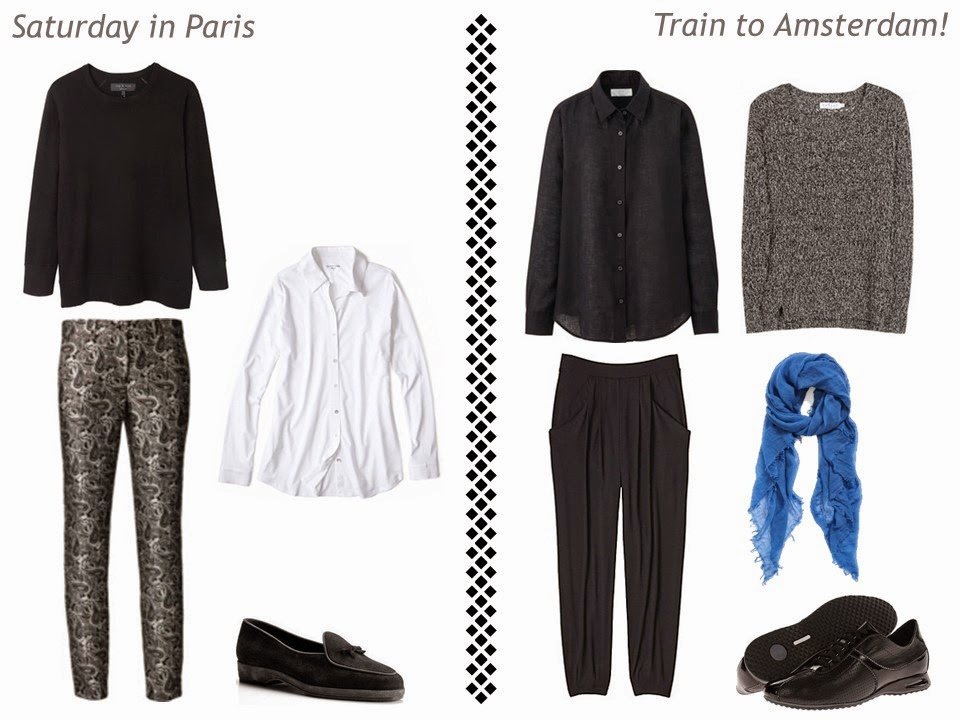 2 outfits for a Paris/Amsterdam vacation