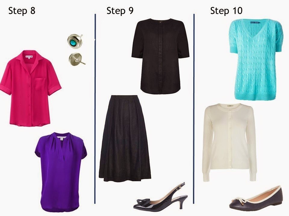 Steps 8, 9 and 10 Starting From Scratch Navy and White summer office wardrobe
