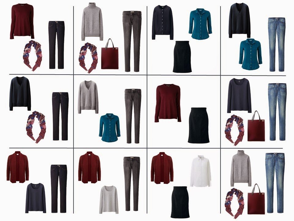The French 5-Piece Wardrobe + A Common Capsule Wardrobe: Burgundy, Teal, Navy and Grey