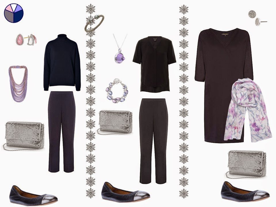 How to dress up a capsule wardrobe with metallic shoes and a small handbag 