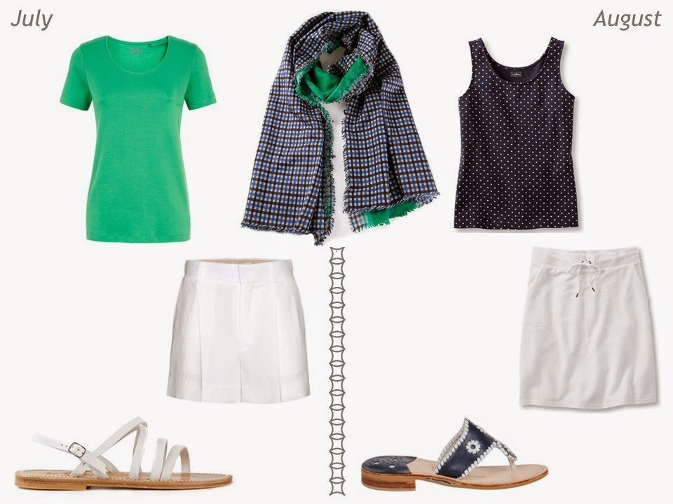 navy and green outfits for summer July and August