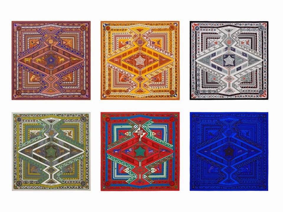 six different colors of Hermes Ors Bleus d'Afrique