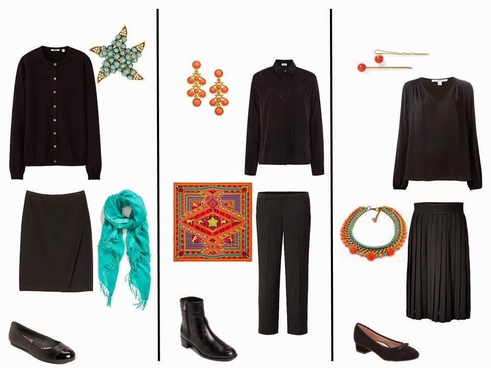 A Black Wardrobe, with Turquoise, Coral, and Gold - The Vivienne Files