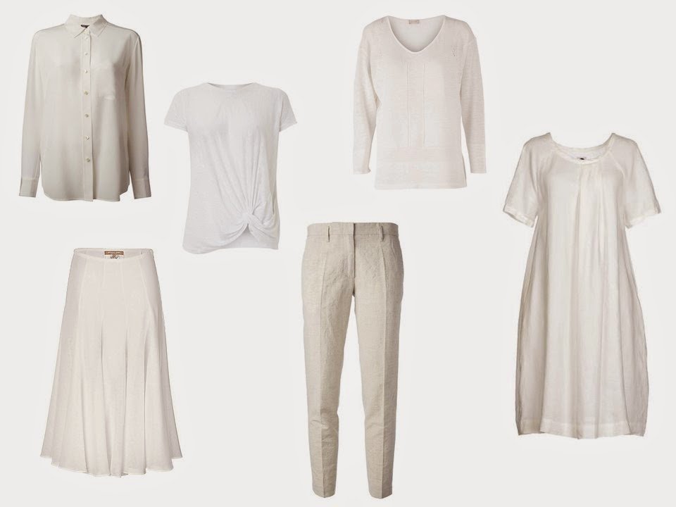 a six-piece "Monday Morning Wardrobe" in white