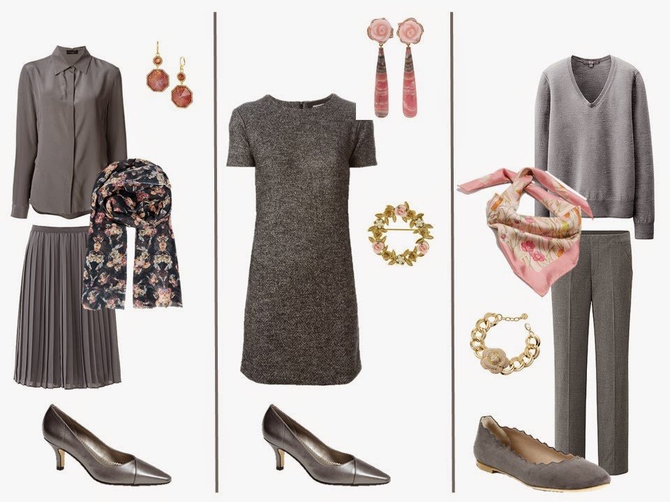 A Grey Capsule Wardrobe with Flower Accents - The Vivienne Files