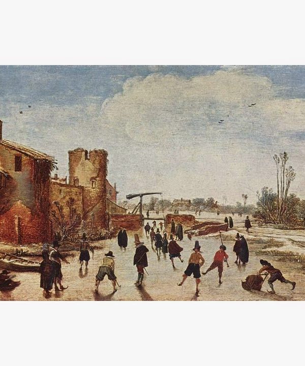 Ice Skating on the Moat by Esias van de Velde