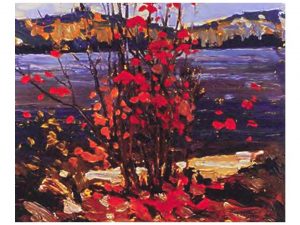 Lake and Red Tree by Tom Thomson