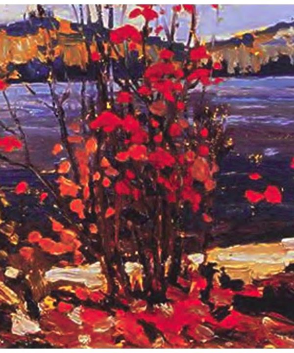 Lake and Red Tree by Tom Thomson