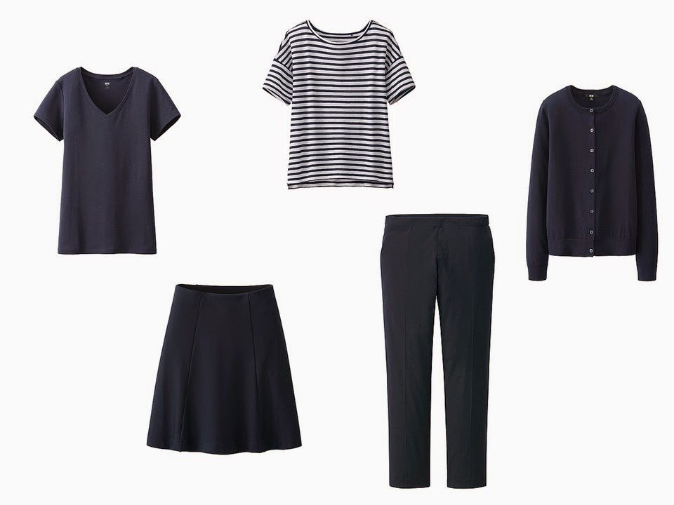 5 piece mini capsule travel wardrobe from Uniqlo