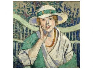 The White and Green Hat by Georgette Agutte