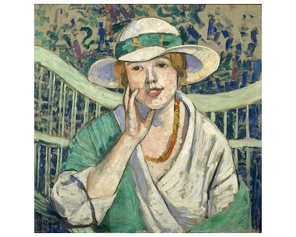 The White and Green Hat by Georgette Agutte