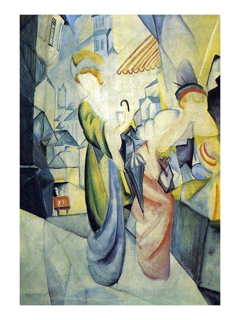 Bright Women in Front of the Hat Shop by August Macke