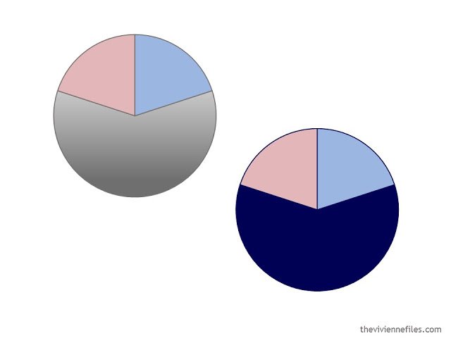 Color schemes using the Pantone Color of the year 2016 with cool neutrals of grey and navy.