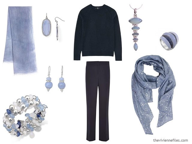 How to wear Pantone Color of the year 2016 Serenity with navy clothes.