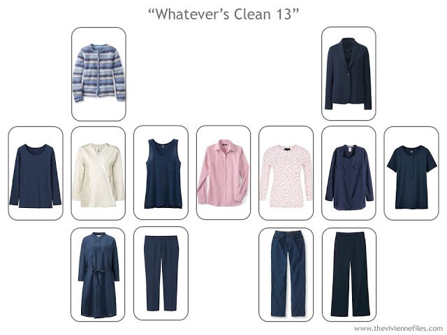 Navy travel capsule wardrobe