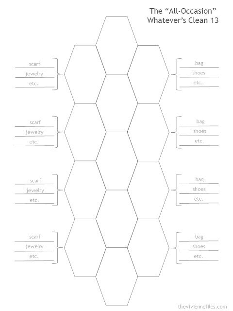 blank capule wardrobe or travel wardrobe template, using the Whatever's Clean approach