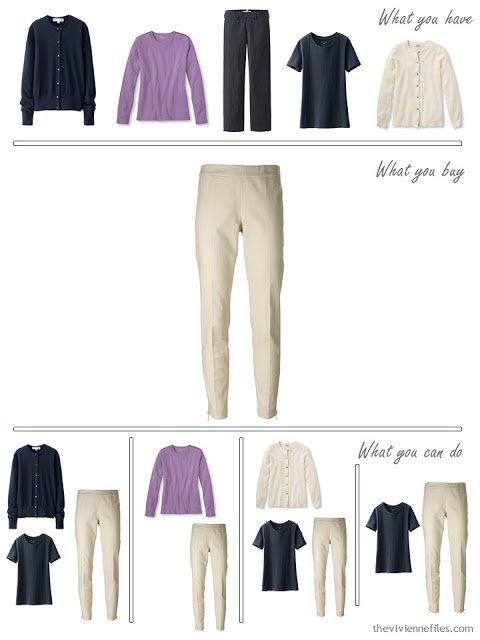 How to Build a Capsule Wardrobe One Piece at a Time, 3 Accent Colors with Navy and Beige